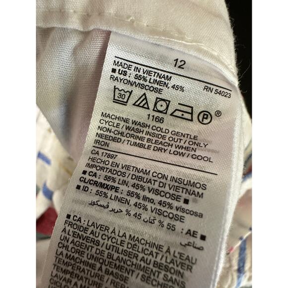 Old Navy Women Size 12 Striped Linen Blend Mid Rise Everyday Shorts Casual - Picture 6 of 6